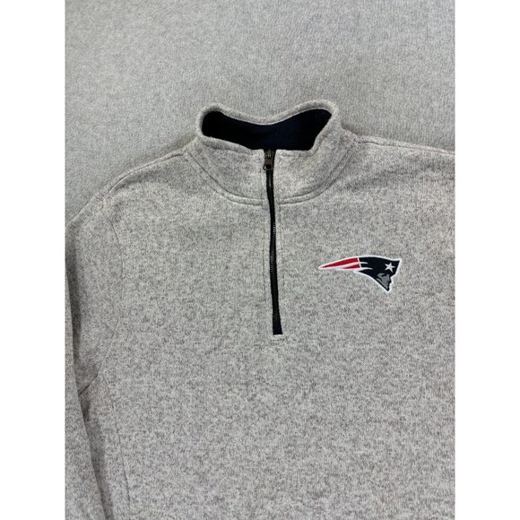 New‎ England Patriots '47 Half Zip Pullover Sweater (Men's Medium) Gray - Picture 2 of 12